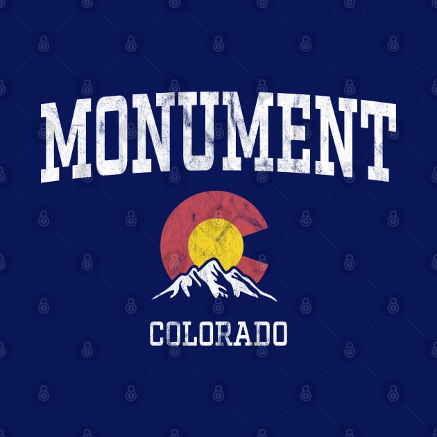 Monument Colorado CO Vintage Athletic Mountains by TGKelly