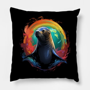 Sea Lion Earth Day Pillow