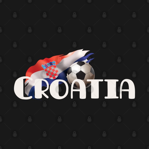 Croatia Text with National Flag Group F World Cup 2022 by PongPete