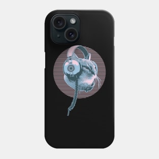 Melophile Music Lover Headphones Cat - Vapor Wave Colors 1 - Melophile Phone Case