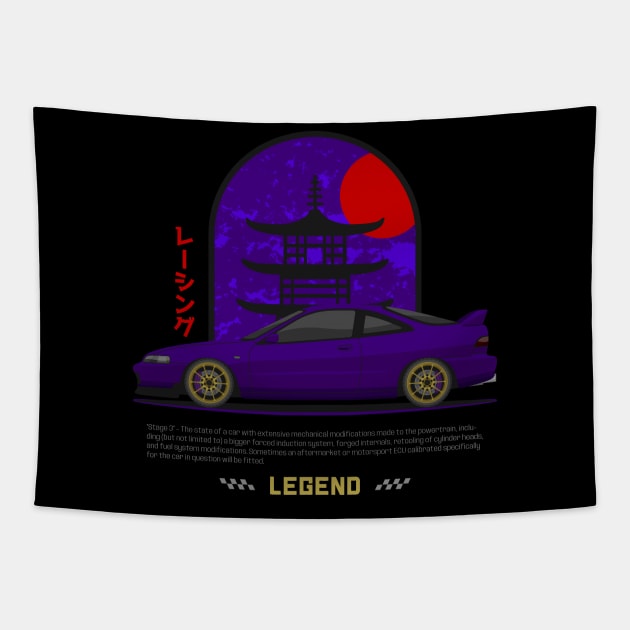 Midnight Racer Purple Integra DC 2 JDM Tapestry by GoldenTuners