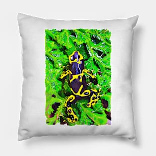 Yellow And Black Poison Dart Frog Pillow