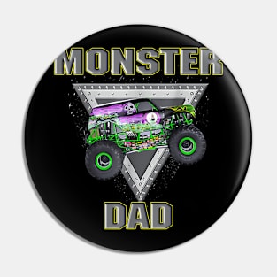 Monster Truck Dad Fathers Day Monster Truck Are My Jam Pin