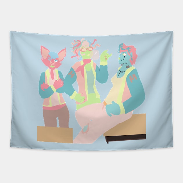 Pastel Monster Girl Gang Tapestry by SarahTheLuna