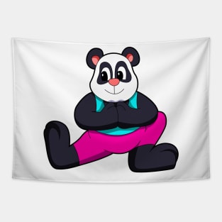 Panda at Yoga stretching exercises Tapestry