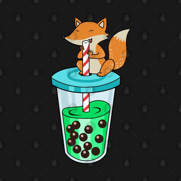 Bubble Tea Gift Women Fox Boba Tea Gift Kids Fox by PomegranatePower