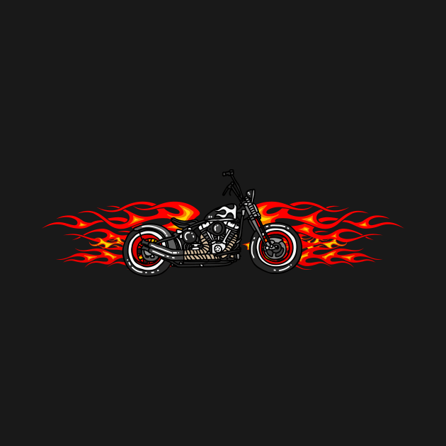 Motorcycle Flames Biker Cool Motorcyclist by Foxxy Merch