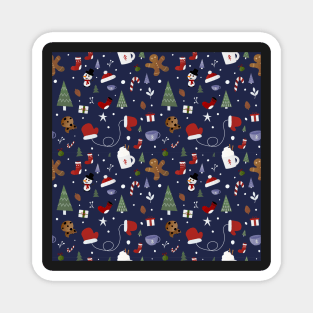 Winter christmas holiday pattern Magnet