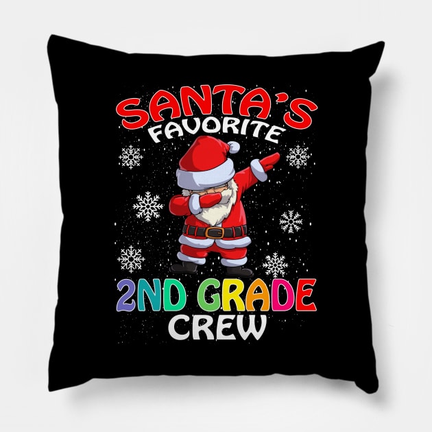 Santas Favorite 2Nd Grade Crew Teachers Christmas Pillow by intelus