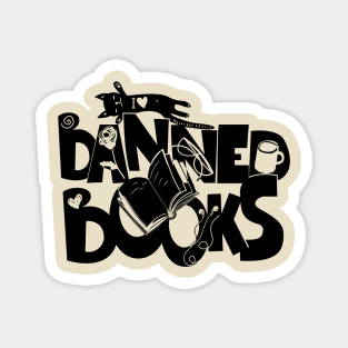 I Love Banned Books Illustrated Message for gifts, stickers, mugs and more! Magnet