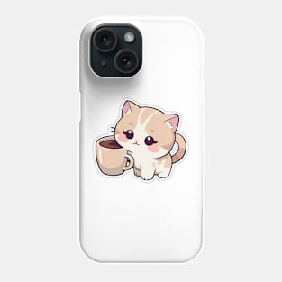 Cute Kitten with Coffee Phone Case