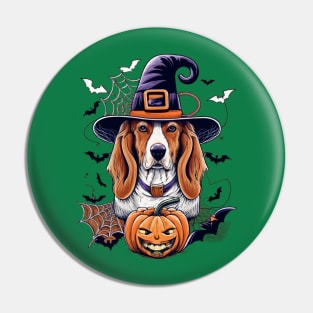 Basset Hound Pumpkin Pin