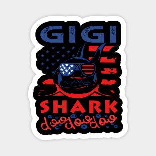 Gigi Shark American Flag July Of 4th Magnet