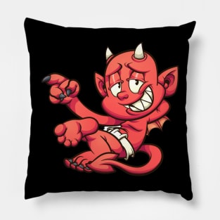 Red devil lying down Pillow