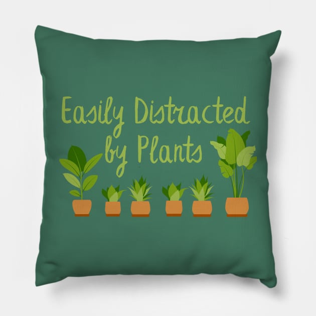 Lispe Easily Distracted by Plants Houseplant Gardener Pillow by Lispe