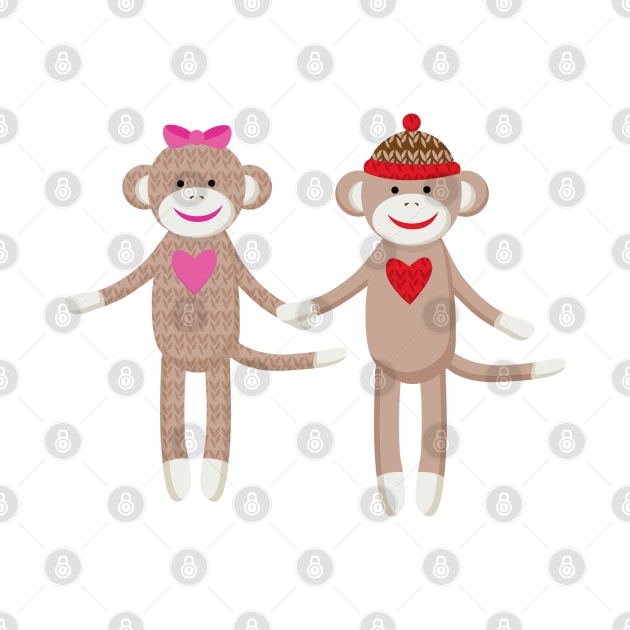 Sock Monkey Wedding Couple by JessDesigns