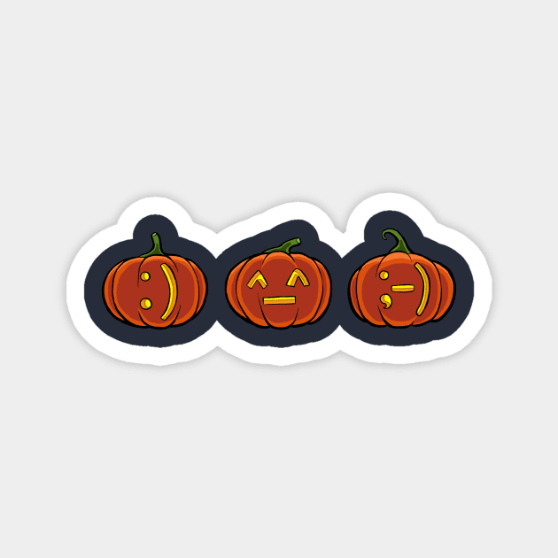 Halloween Pumpkin emoticon Magnet by ticulin