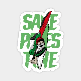 save palestine, palestine map with boy Magnet