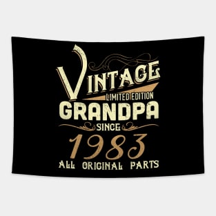 Vintage Grandpa Since 1983 Funny Man Myth Legend Daddy Tapestry