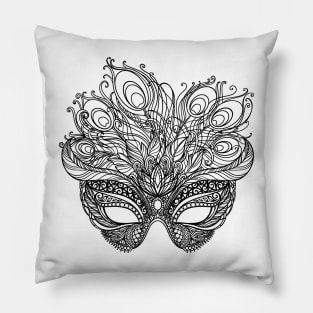 Venetian Mask Zentangle Pillow