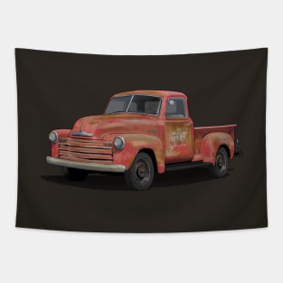 rusty red chevy pick up Tapestry