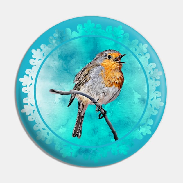 Lovely Robin Bird Drawing with Turquoise Background Pin by Cartoon Cosmos