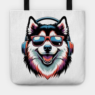 Yakutian Laika Smiling DJ in Japanese Artwork Style Tote