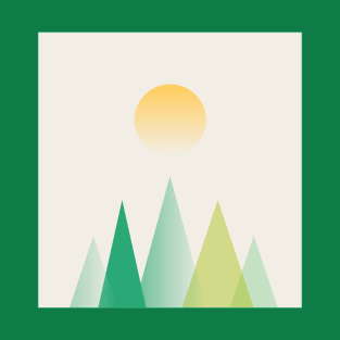 Green mountains and sunset T-Shirt