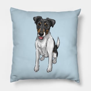 Smooth Fox Terrier Dog | Tricolor Pillow