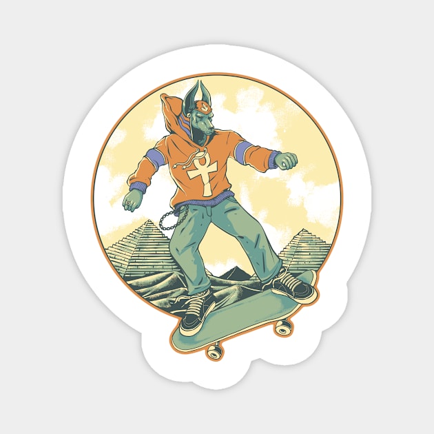 Anubis skate Magnet by phsycartwork