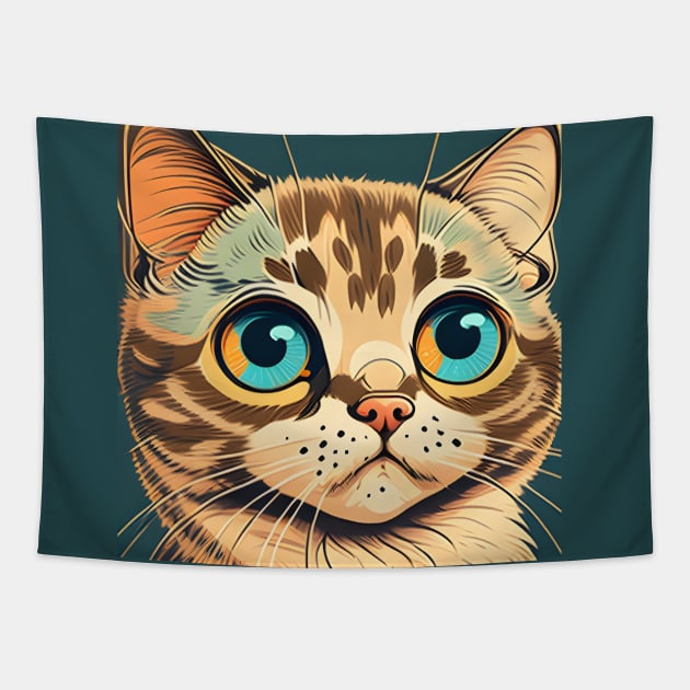 Amazing Cat Face - Funny Cats Tapestry by WilliamHoraceBatezell