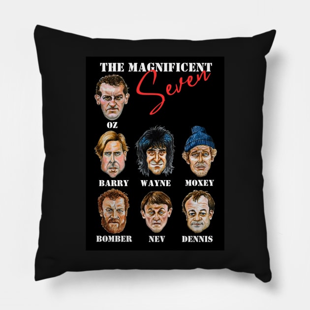 The Magnificent Seven (Auf Wiedersehen Pet character illustrations) Pillow by smadge