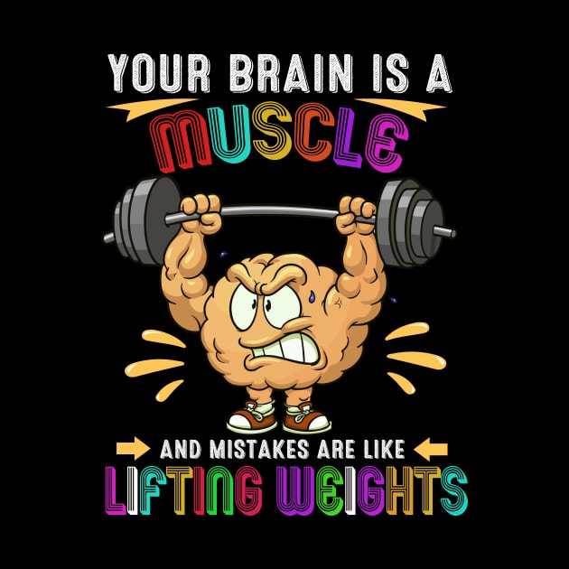 Growth Mindset Teacher Your Brain Is A Muscle Funny Costume by paynegabriel