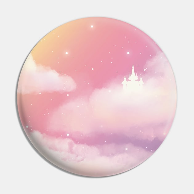 Beautiful Pink Sky Castle Pin by mil.creates