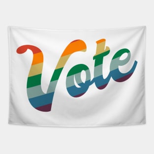 Rainbow Vote Vintage Retro Tapestry