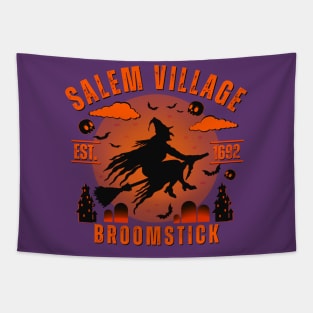 Salem Witch Village Classic Spooky Halloween Theme Tapestry