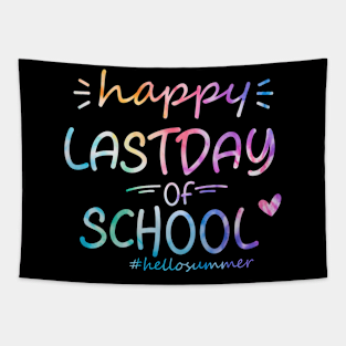 Happy Last Day Of School Hello Summer Students And Teachers Tapestry