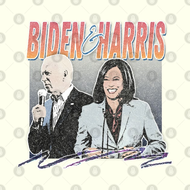 Biden And Harris / Retro Style Faded Fan Design by DankFutura