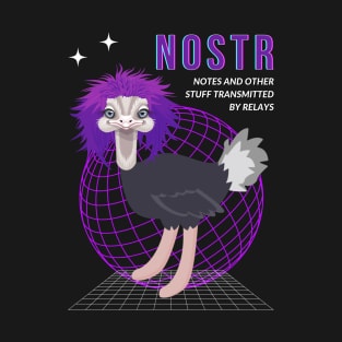 NOSTR Pet Nostrich Funny Purple Hair Ostrich T-Shirt