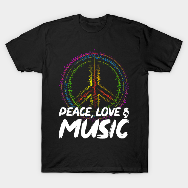 Hippie Musician Music Gift Peace Sign - Peace Sign - T-Shirt | TeePublic