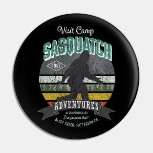 Visit Camp Sasquatch - Funny Big Foot TDesign v2 Pin