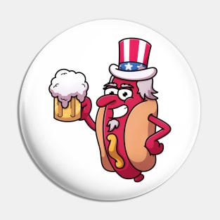 Uncle Sam Hotdog Pin