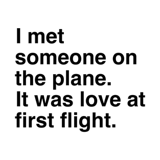 I met someone on a plane, it was love at first flight, travel airplane pun T-Shirt