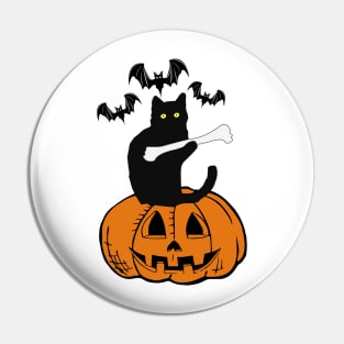 Cat Pumpkin I Found This Humerus Halloween Costume Pin