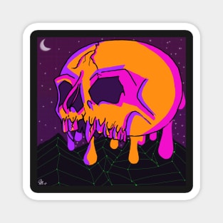 Cyber Goth Lofi Skull Magnet