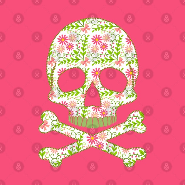 Skull with Flowers by Nuletto