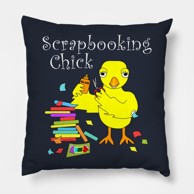 Scrapbooking Chick White Text Pillow by Barthol Graphics