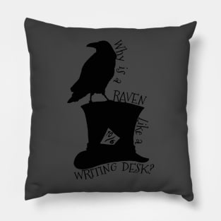 Why Is A Raven Like A Writing Desk Alice In Wonderland Mad Hatter Riddle Silhouette Shirt Pillow