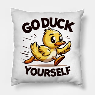 Funny duck, Go Duck Yourself! Pillow