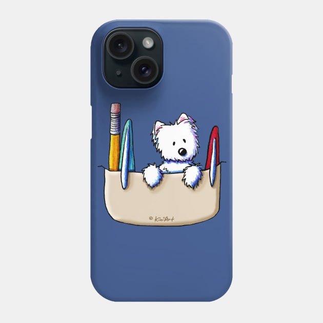 KiniArt Westie Pocket Protector Phone Case by KiniArt